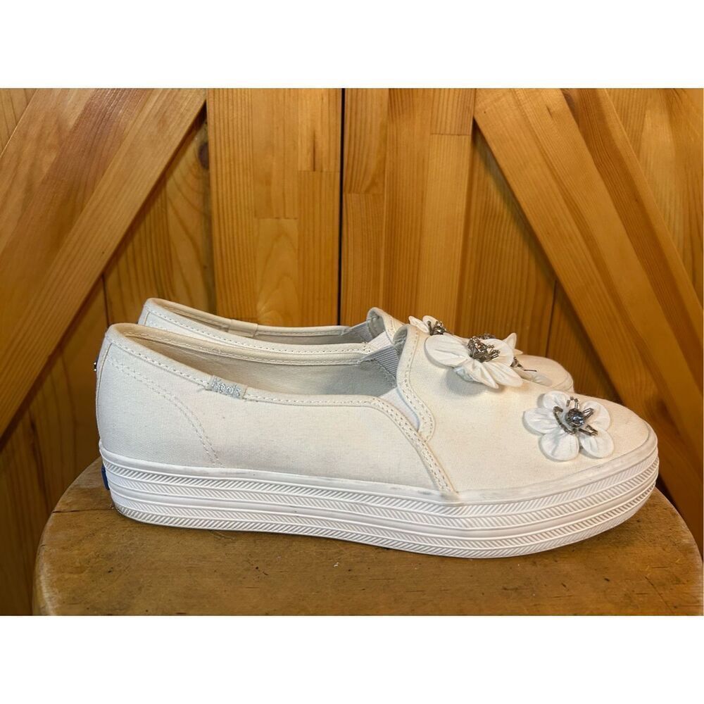 Kate Spade x Keds Triple Decker Ks Sequin Flowers Size 9.5 - Picture 3 of 8